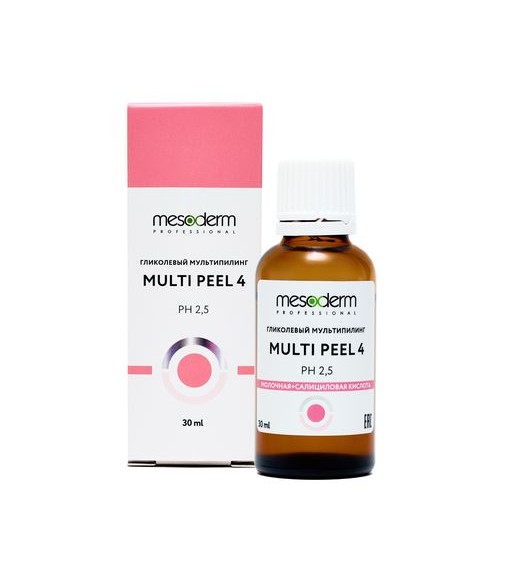 Гликолевый мультипилинг с молочной и салициловой кислотой «Multi Peel 4» 30 мл,